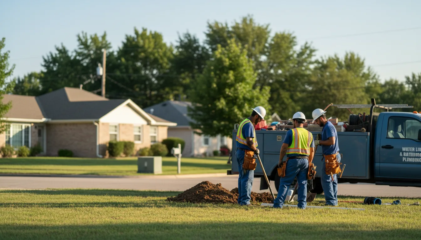 Residential water line and bathroom plumbing service in Hedley, TX